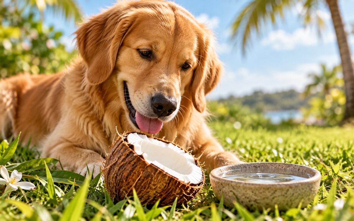 Dürfen Hunde Kokoswasser trinken?